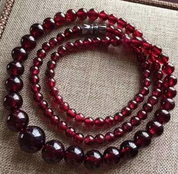 Женское круглое ожерелье с темно-красными гранатовыми бусинами диаметром 6–14 мм и драгоценными камнями, 18 дюймов