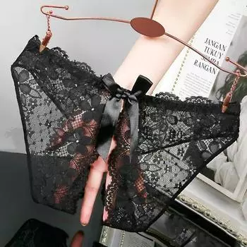 Женское кружевное нижнее белье Сексуальное Горячее Очаровательная Девушка Тонкое Бесшовное Дышащее Милый Бантик Новый Стиль Трусики с Открытой Промежностью M