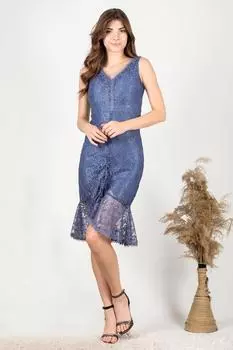 Женское кружевное платье-миди