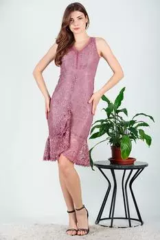 Женское кружевное платье-миди