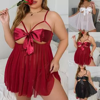 Женское кружевное сексуальное нижнее белье, пижамное платье, рождественские костюмы для косплея XXL