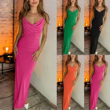 Женское легкое дышащее сплошное сексуальное кружевное свободное платье для отпуска на берегу моря L чёрный