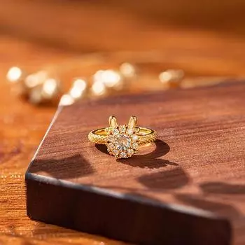 Женское легкое роскошное умное милое вращающееся кольцо на указательный палец в честь года дракона