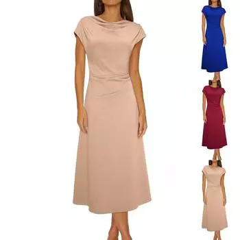 Женское летнее макси-платье, повседневное пляжное платье L чёрный