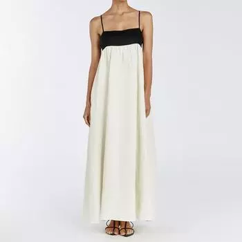 Женское летнее макси-платье в стиле бохо на тонких бретельках без рукавов, повседневное, цветное, свободное, струящееся, А-силуэта, длинный сарафан для отдыха на пляже для женщин S бежевый