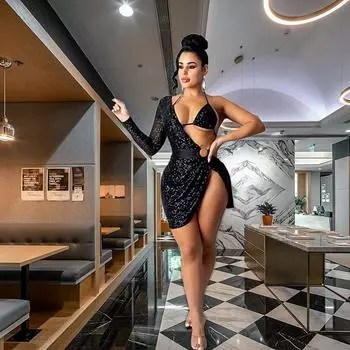 Женское летнее модное новое платье для ночного клуба Hottie с открытой спиной и длинными рукавами S красный