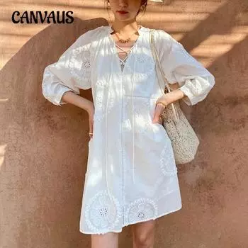 Женское летнее модное новое праздничное платье А-силуэта с V-образным вырезом S бежевый