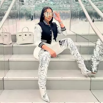 Женское летнее модное пальто с длинными рукавами и пряжкой и буквенной вышивкой In Woman, женское пальто L чёрный