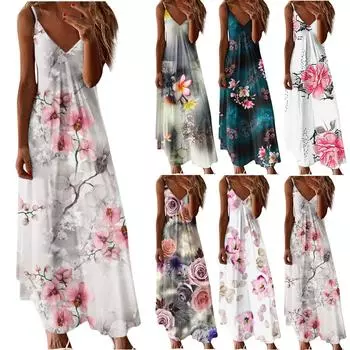 Женское летнее модное пуловерное платье без рукавов с v-образным вырезом и подтяжками XL серый