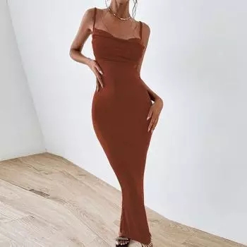 Женское летнее модное сексуальное облегающее платье без рукавов с открытой спиной S зелёный