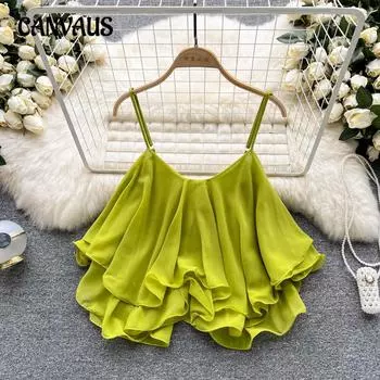 Женское летнее платье больших размеров All In One, свободное, с оборками на плечах, без рукавов, шифон, халтер One Size белый