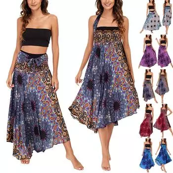 Женское летнее платье для отдыха и отдыха с принтом в виде морского берега и V-образным вырезом и разрезом One Size чёрный