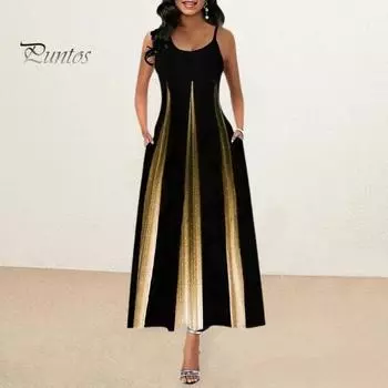 Женское летнее платье одинакового цвета с принтом бабочки трапециевидной формы без рукавов с открытой спиной и карманами с круглым вырезом до щиколотки, платье макси с ремешками 2XL черный белый