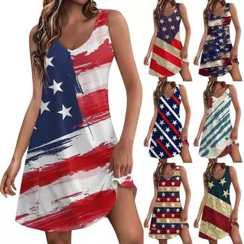 Женское летнее платье, повседневные свободные длинные платья с принтом для пляжного отдыха L синий