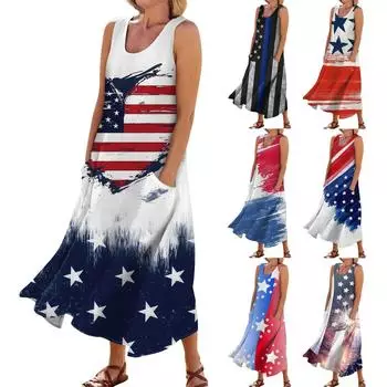 Женское летнее платье, повседневные свободные длинные платья с принтом для пляжного отдыха L чёрный