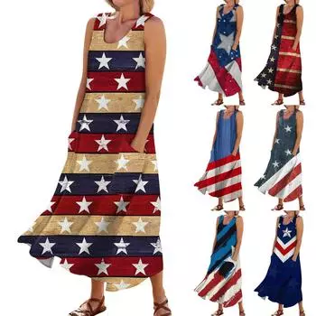 Женское летнее платье, повседневные свободные длинные платья с принтом для пляжного отдыха L чёрный