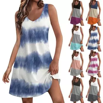 Женское летнее платье, повседневные свободные длинные платья с принтом для пляжного отдыха L чёрный