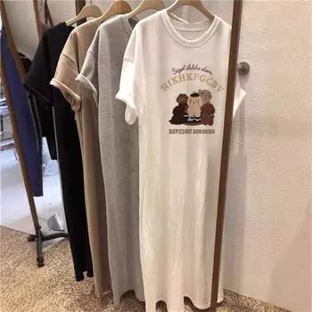 Женское летнее платье средней длины выше колена, свободное платье для беременных большого размера M чёрный