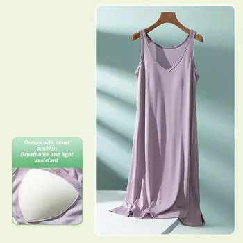 Женское летнее платье свободного покроя для пляжного отдыха, повседневное платье-жилет с глубоким V-образным вырезом, элегантное платье-рубашка L светло-фиолетовый