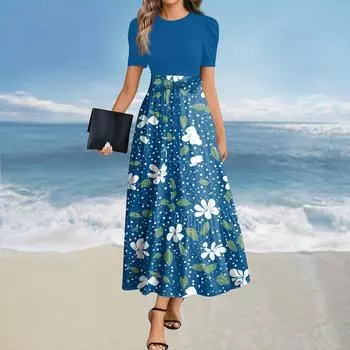 Женское летнее платье свободного покроя для пляжного отдыха, повседневное платье-жилет с глубоким V-образным вырезом, элегантное платье-рубашка L