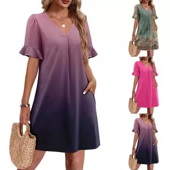 Женское летнее платье свободного покроя для пляжного отдыха, повседневное платье-жилет, элегантное платье M чёрный