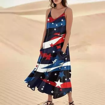 Женское летнее платье свободного покроя с принтом для отдыха на пляже L чёрный