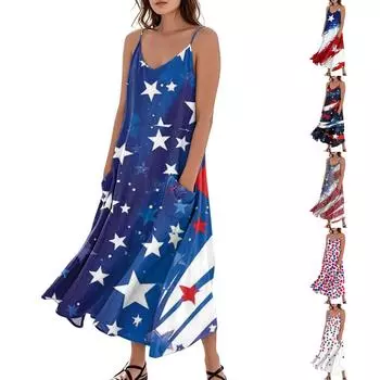 Женское летнее платье свободного покроя с принтом для отдыха на пляже S