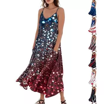 Женское летнее платье свободного покроя с принтом для отдыха на пляже XL белый