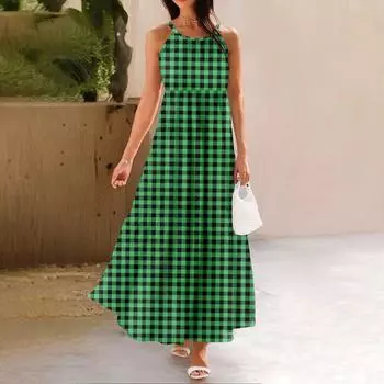 Женское летнее повседневное модное платье без рукавов на подтяжках XL