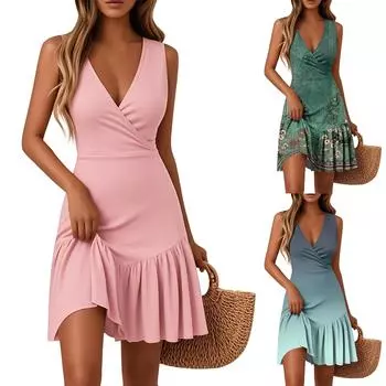 Женское летнее повседневное платье без рукавов M