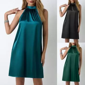 Женское летнее повседневное платье, многослойные сарафаны без рукавов, пляжные наряды для отпуска XL синий