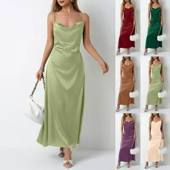 Женское летнее повседневное платье, многослойные сарафаны без рукавов, пляжные наряды для отпуска XS бежевый