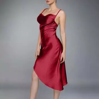 Женское летнее повседневное платье с квадратным вырезом и карманом, симпатичное платье-сарафан без рукавов с высокой талией, платья-миди S винный