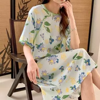Женское летнее спальное платье, китайское хлопковое, шелковое, свободное в стиле ретро, тонкое платье большого размера, в этническом стиле, домашняя ярость L