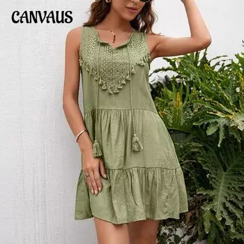 Женское летнее свободное сексуальное однотонное платье Super Fairy Mori S жёлтый