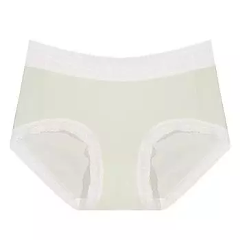 Женское летнее тонкое хлопковое нижнее белье из ледяного шелка с антибактериальным кружевным краем, мягкое бесследное нижнее белье со средней талией L серый