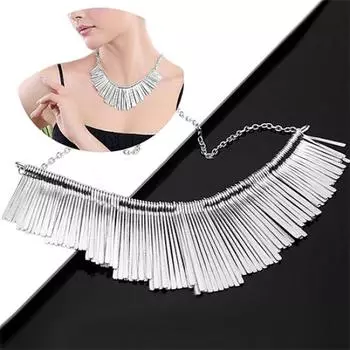 Женское массивное колье с кисточками, регулируемый воротник-цепочка, ожерелье, ювелирные изделия золотистый