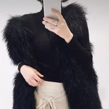 Женское меховое пальто, жилет из искусственной шерсти средней длины, модное однотонное элегантное темпераментное зимнее пальто из искусственного меха, женское S белый
