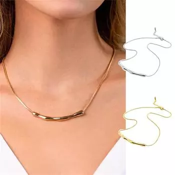 Женское металлическое ожерелье из титановой стали с невыцветающим покрытием Lrregular Jewelry One Size серебряный