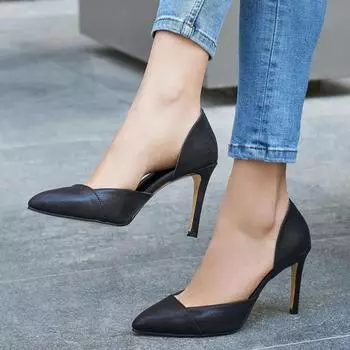 Женское модное черное вечернее платье на шпильке