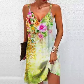 Женское модное и сексуальное платье без бретелек с 3D перевернутой цветочной занавеской и принтом, свободное камуфляжное платье с v-образным вырезом XS фиолетовый
