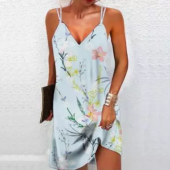 Женское модное и сексуальное платье без бретелек с 3D цветочным принтом, свободное камуфляжное платье с v-образным вырезом XS фиолетовый