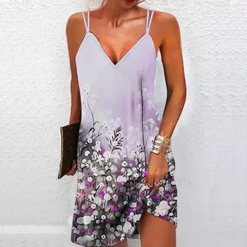 Женское модное и сексуальное платье без бретелек с 3D-розовым принтом одуванчика, свободное камуфляжное платье с v-образным вырезом XS розовый