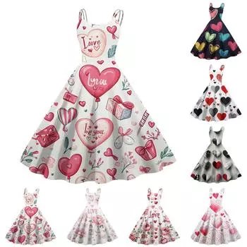 Женское модное коктейльное платье без бретелек с принтом ко Дню святого Валентина в готическом стиле, панк, винтажное платье. L белый