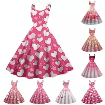 Женское модное коктейльное платье без бретелек с принтом ко Дню святого Валентина в готическом стиле, панк, винтажное платье. M