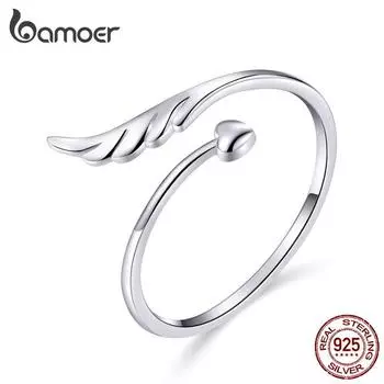 Женское модное кольцо BAMOER из стерлингового серебра с ангелом-хранителем