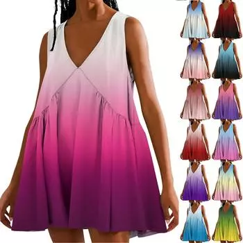 Женское модное летнее пляжное повседневное милое платье на бретельках без рукавов с принтом S белый