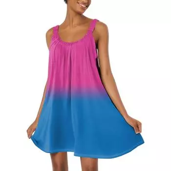 Женское модное летнее пляжное повседневное милое платье на бретельках без рукавов с принтом S красный