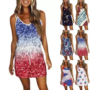 Женское модное летнее свободное платье без рукавов с карманом и v-образным вырезом с принтом L бежевый