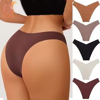 Женское модное нижнее белье с низкой талией V-образной формы, бесшовные спортивные трусы для йоги, ультратонкие мягкие женские трусики M белый
